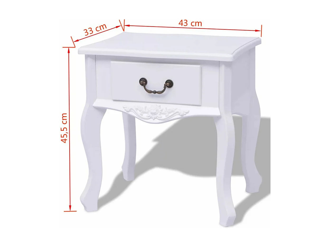 Mesita de noche cómoda armario muebles de dormitorio 2 piezas mdf blanco 1402181