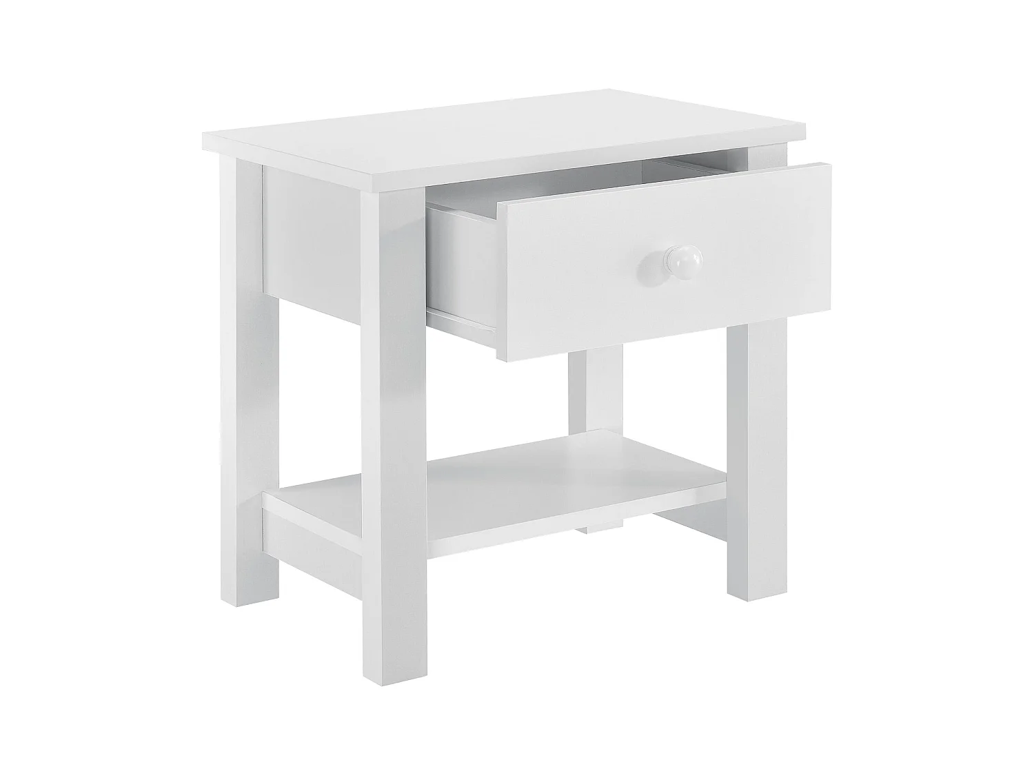 Table de chevet nuit effet bois blanche 40 x 29.7 x 41.5 cm 03_0004200