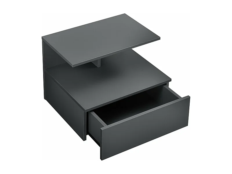 Comodino pensile con cassetto portaoggetti 40 cm grigio scuro 03_0000828