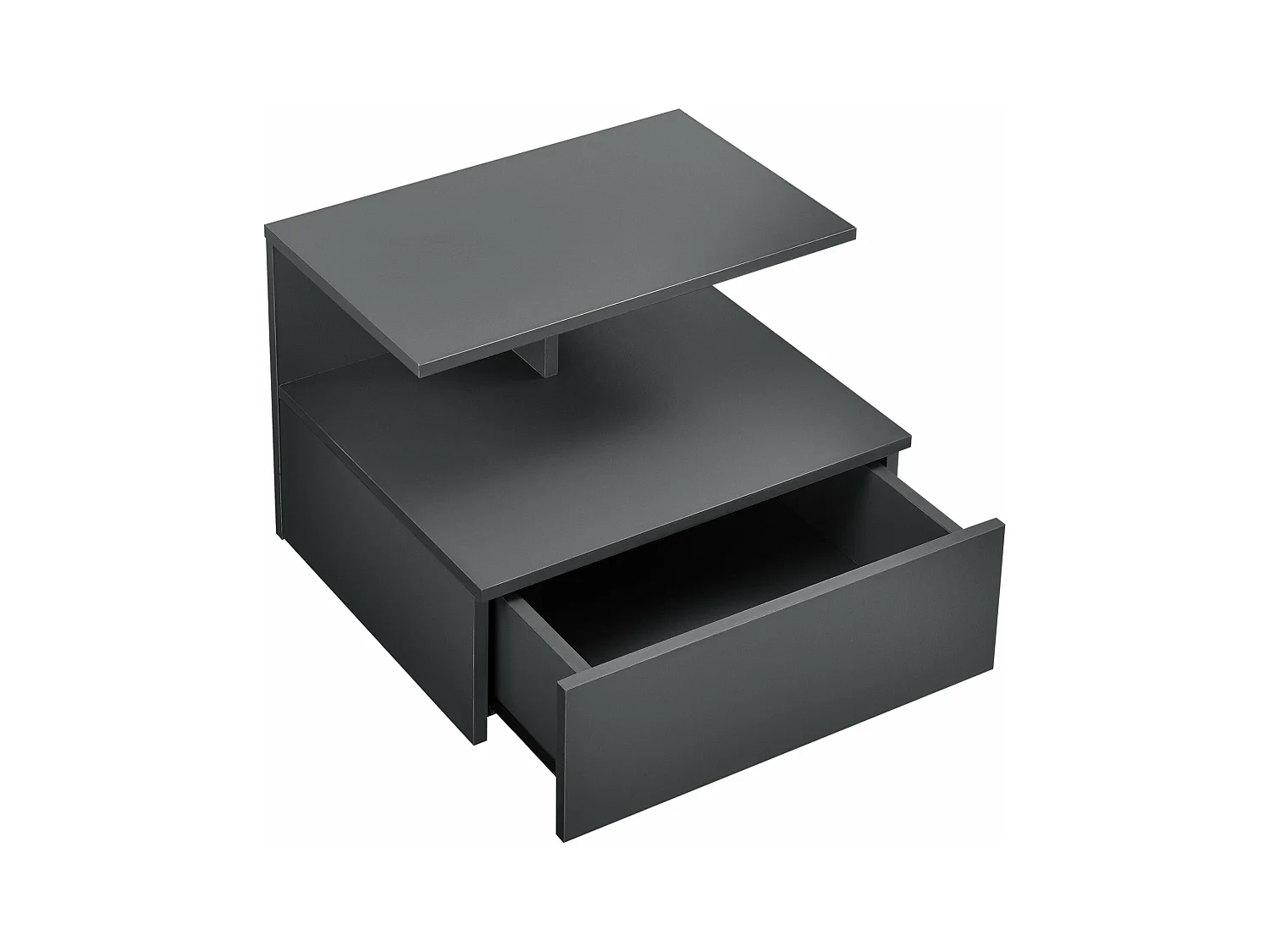 Armário de parede de mesa de cabeceira com gaveta de armazenamento 40 cm cinza escuro 03_0000828