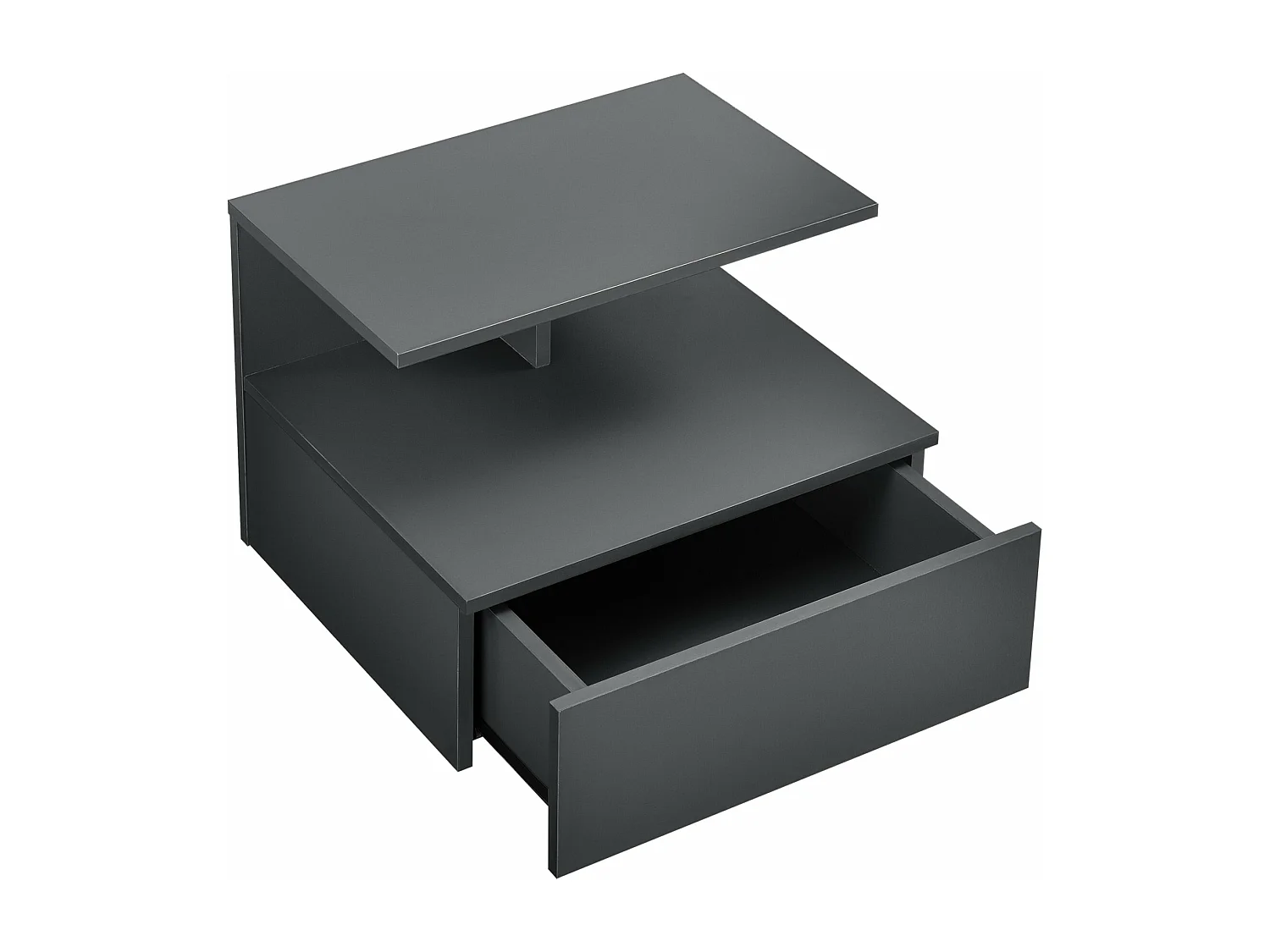 Armário de parede de mesa de cabeceira com gaveta de armazenamento 40 cm cinza escuro 03_0000828