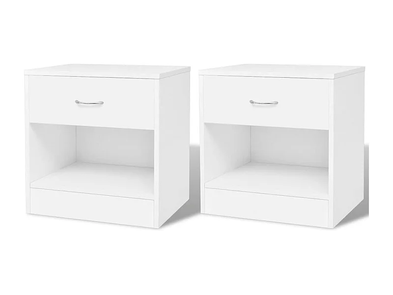 Juego de 2 mesitas de noche, cómoda, mueble de dormitorio con cajón, blanco 1402141