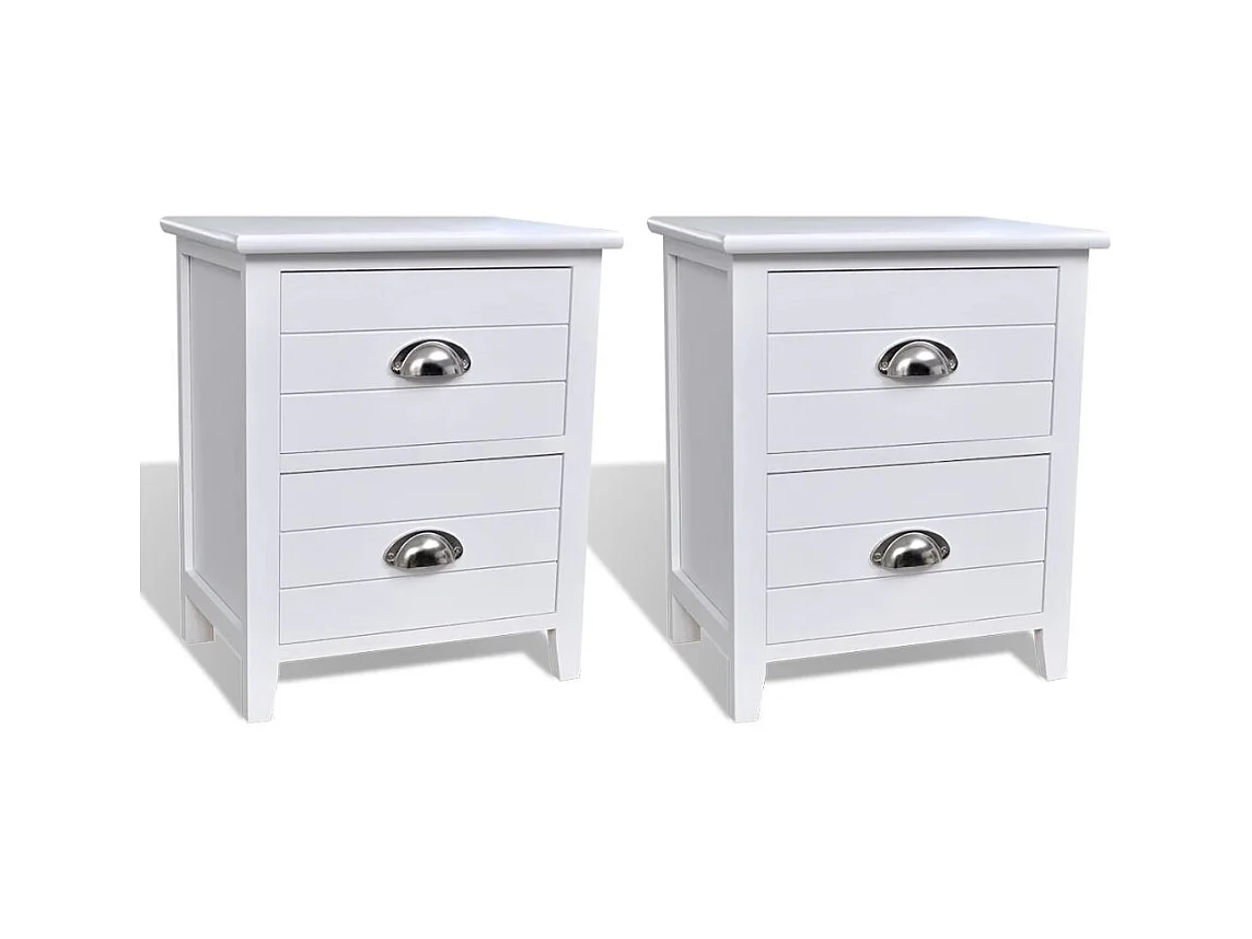 Lot de 2 tables blanche 38 x 28 x 45 cm 1402121