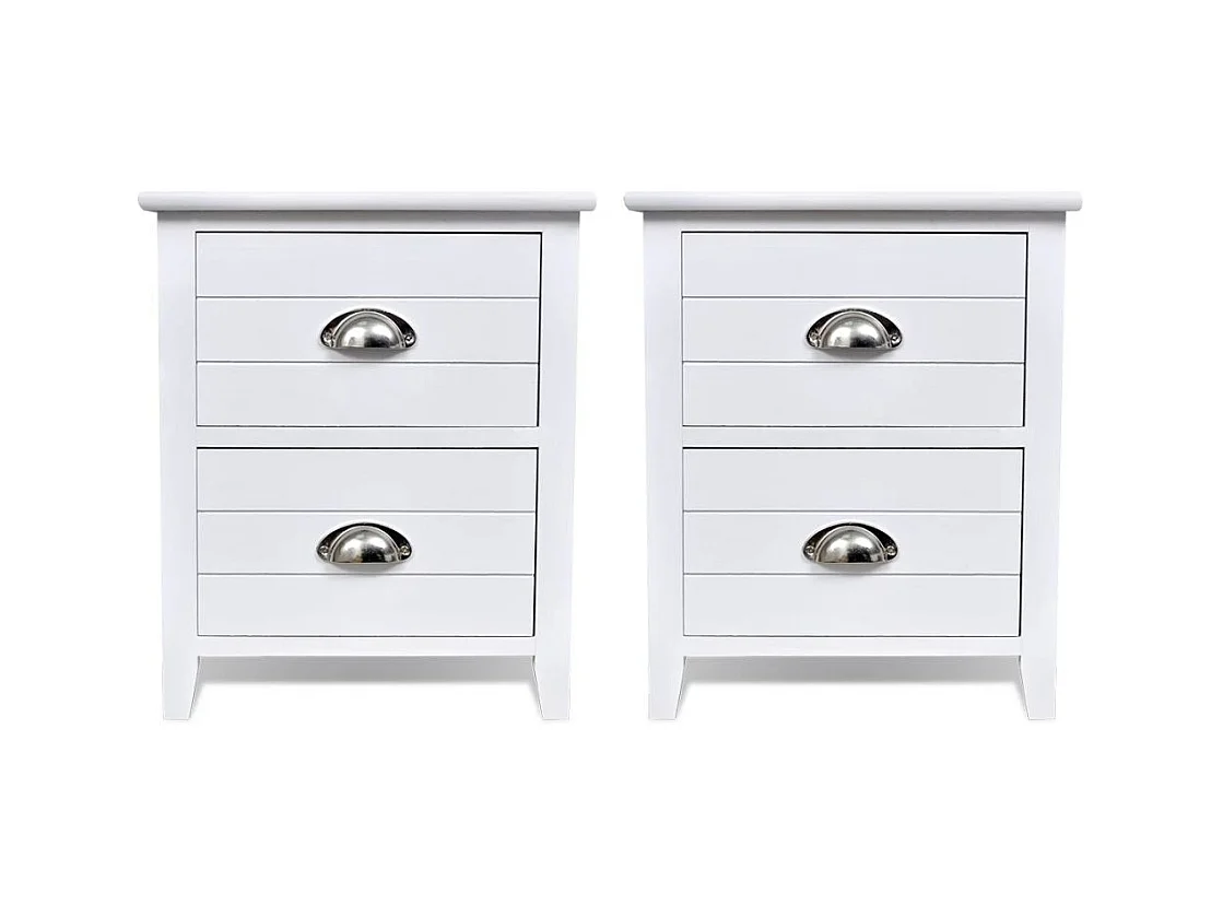 Lot de 2 tables blanche 38 x 28 x 45 cm 1402121