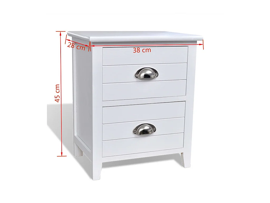 Lot de 2 tables blanche 38 x 28 x 45 cm 1402121