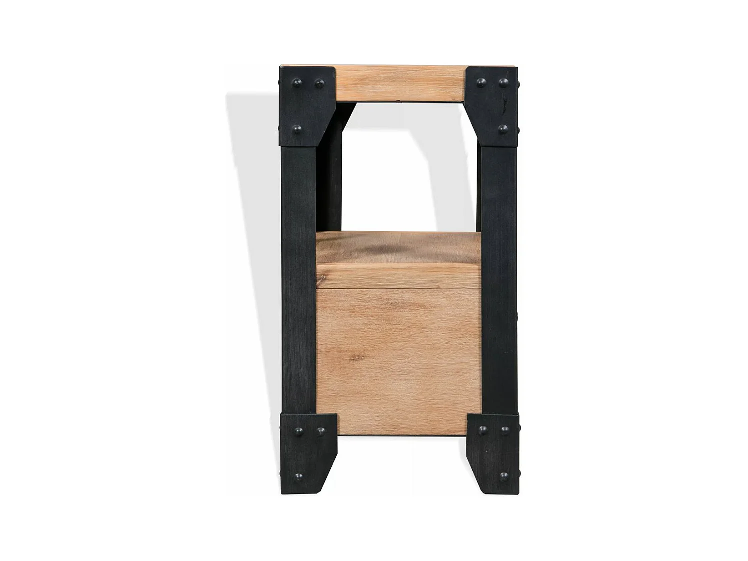 Mesita de noche, cómoda, armario, muebles de dormitorio, madera de acacia, acero, 40 x 30 x 54 cm 1402125