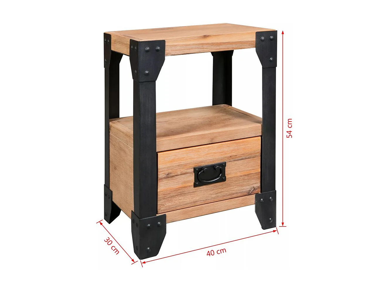 Table de nuit chevet marron 40 x 30 x 54 cm 1402125