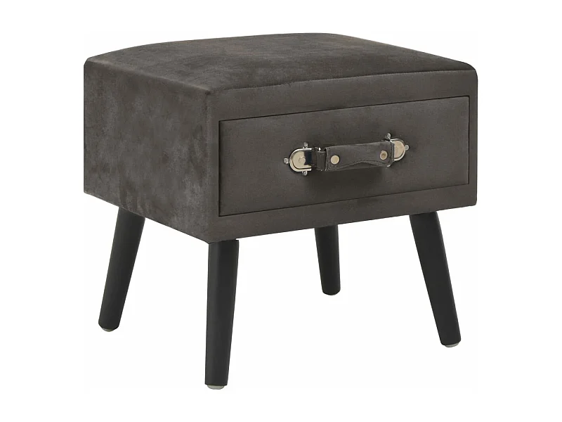 Mesita de noche cómoda armario muebles de dormitorio gris 40x35x40 cm terciopelo 1402090