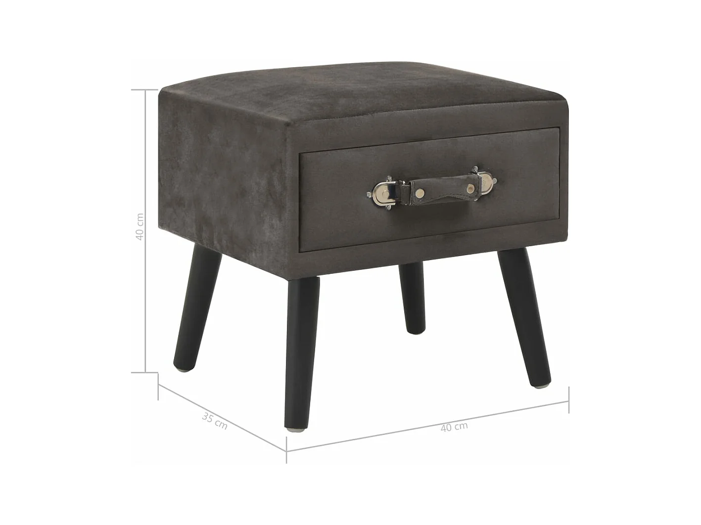 Table de nuit chevet gris 40 x 35 x 40 cm 1402090