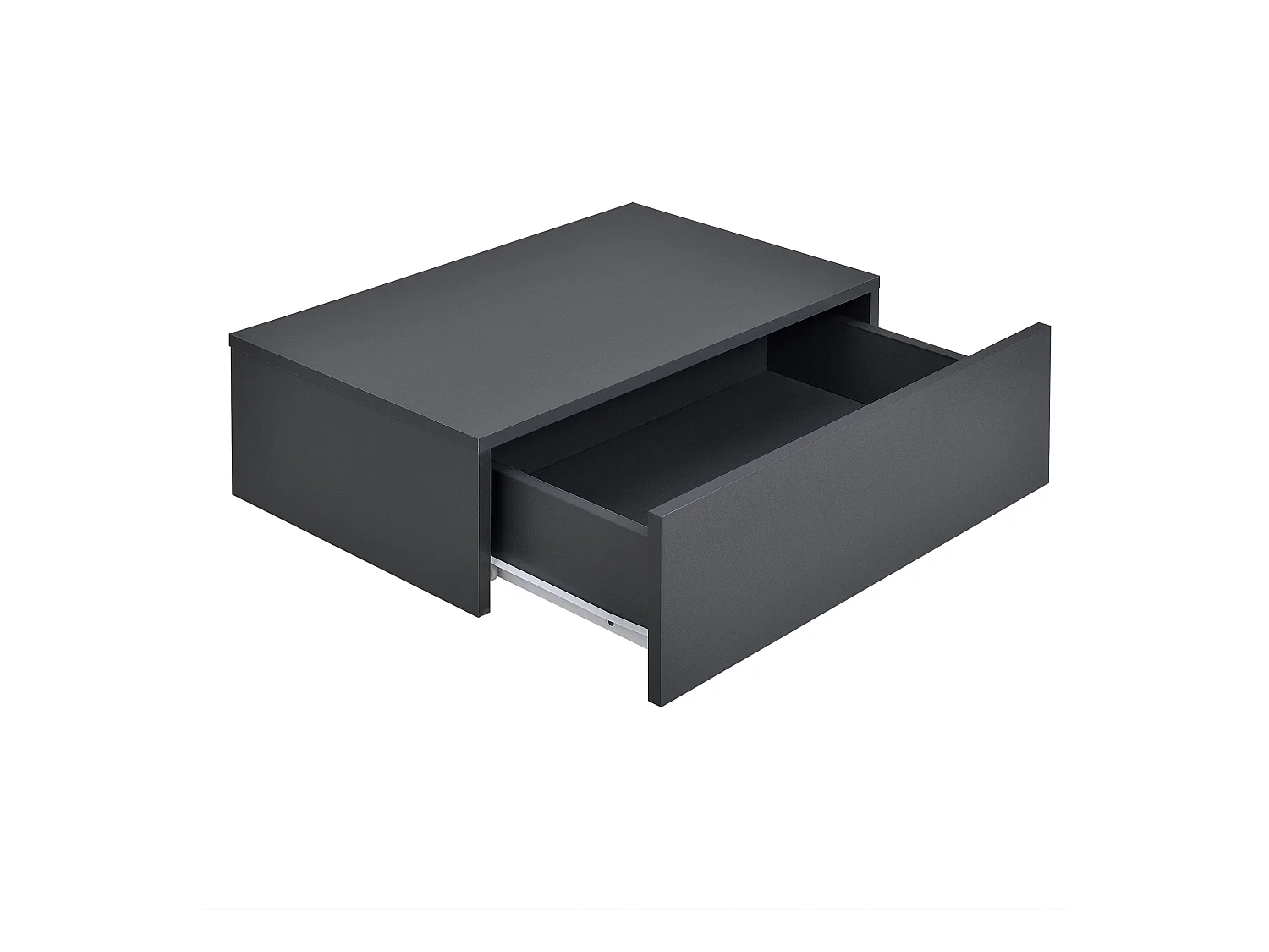 Mesa de cabeceira 2 prateleiras de parede para quarto com 2 gavetas 46cm cinza escuro 03_0000168