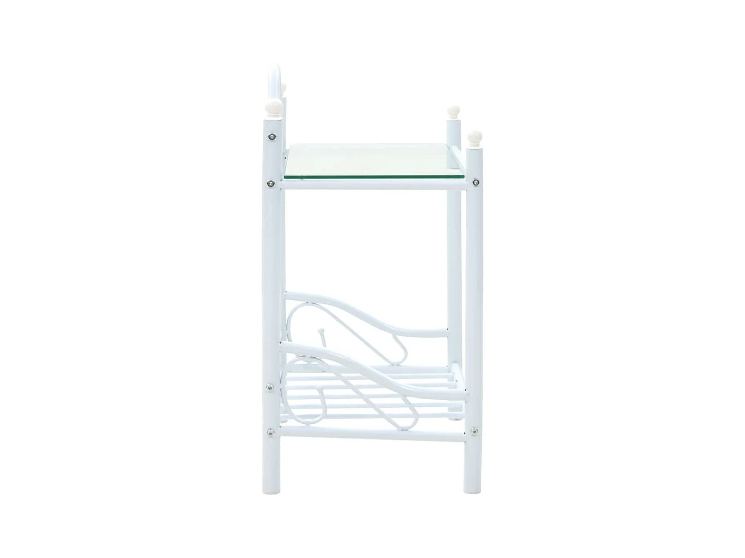 Mesita de noche cómoda armario mueble dormitorio 2 piezas acero y vidrio templado 45x30 5x60 cm blanco 1402032