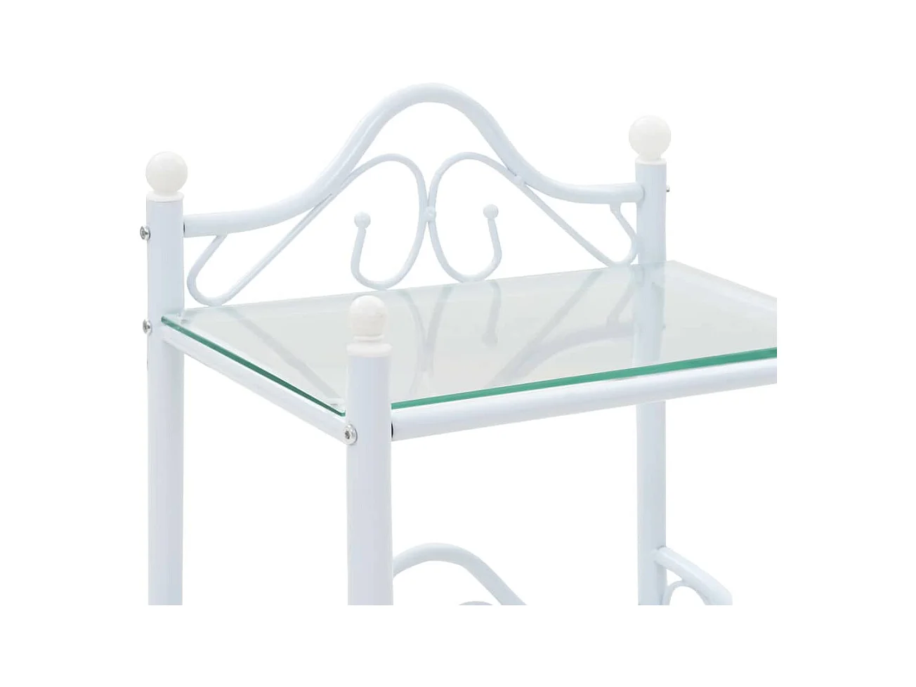 Mesita de noche cómoda armario mueble dormitorio 2 piezas acero y vidrio templado 45x30 5x60 cm blanco 1402032