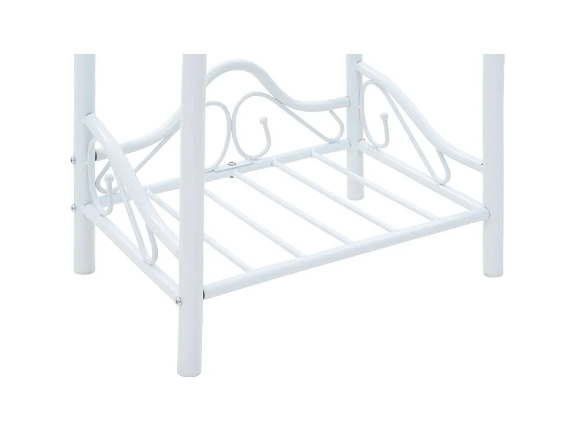 Mesita de noche cómoda armario mueble dormitorio 2 piezas acero y vidrio templado 45x30 5x60 cm blanco 1402032