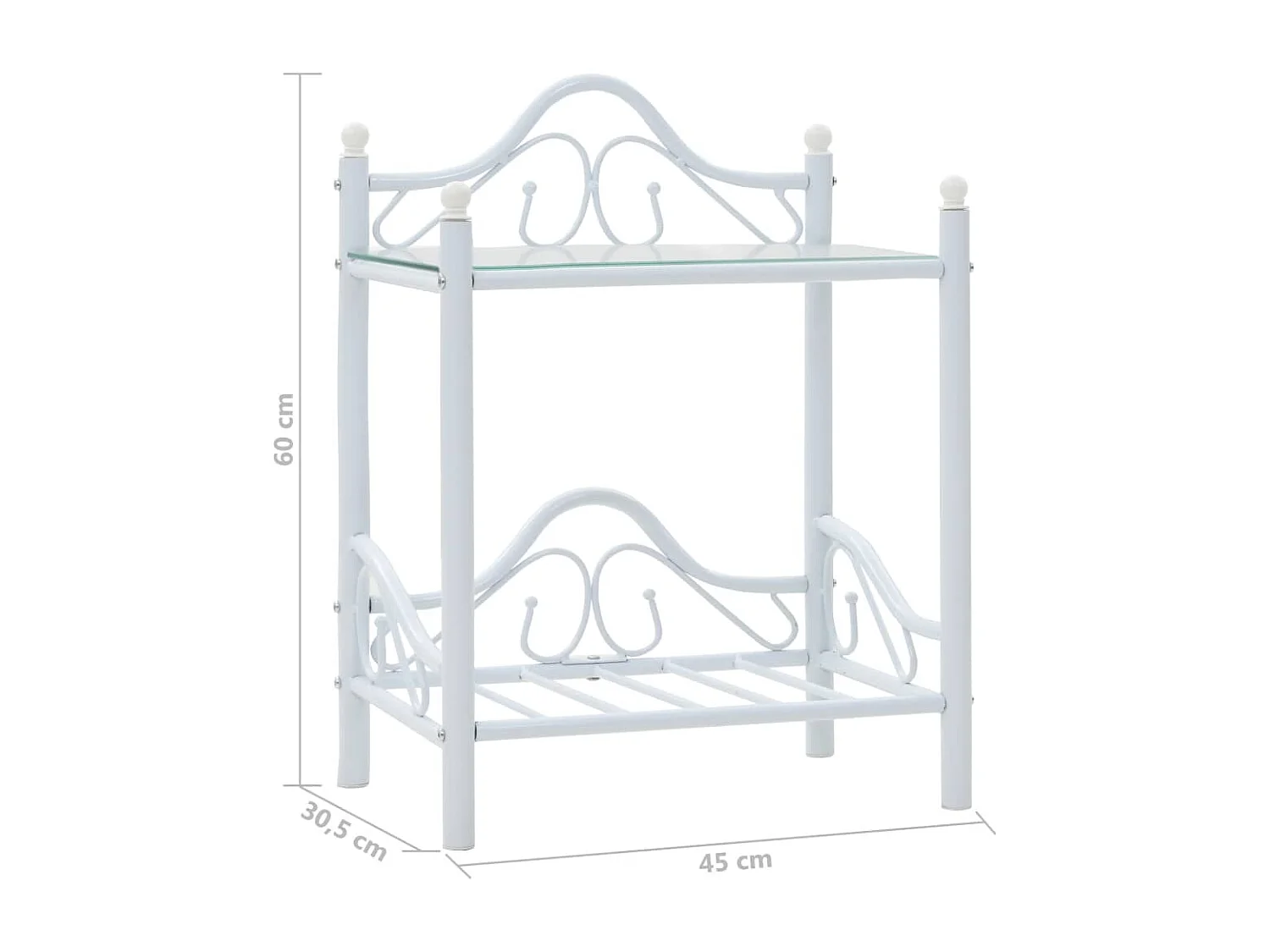 Table de nuit chevet blanche 45 x 30.5 x 60 cm 1402032