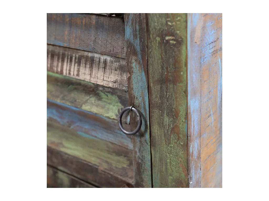 Comodino camera da letto cassettiera angolare con 1 cassetto e 1 anta in legno di recupero 1402161