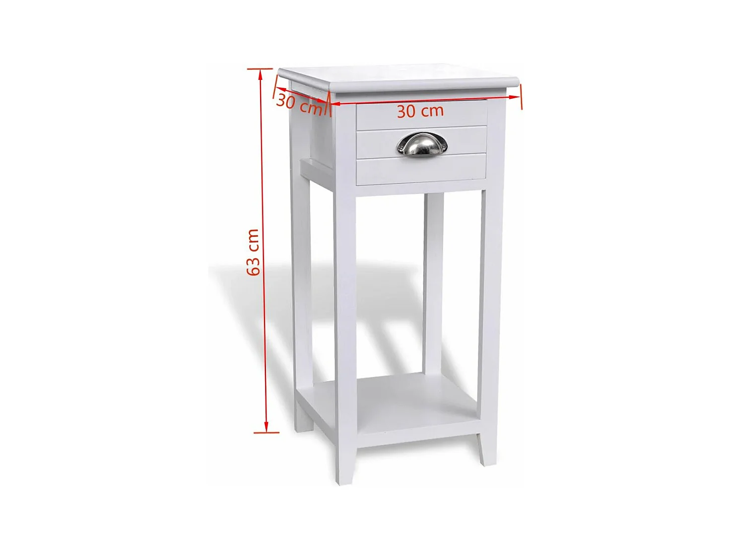 Table de nuit chevet blanche 30 x 30 x 63 cm 1402168