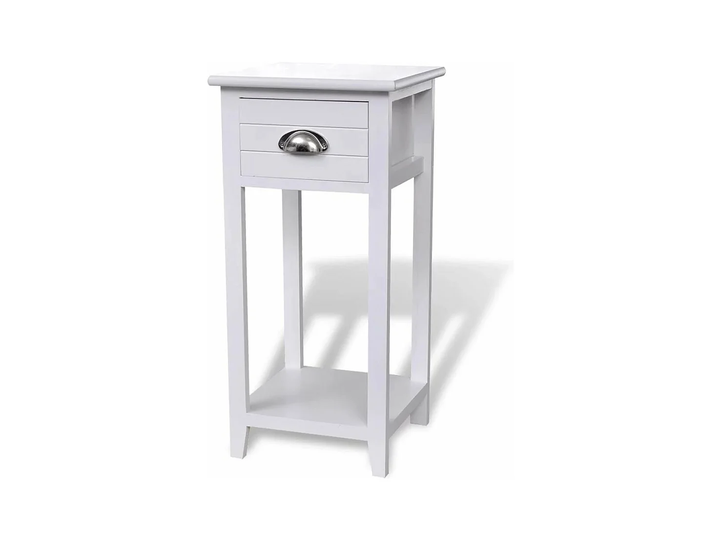 Mesa de cabeceira móvel de quarto com 1 gaveta branca 1402168