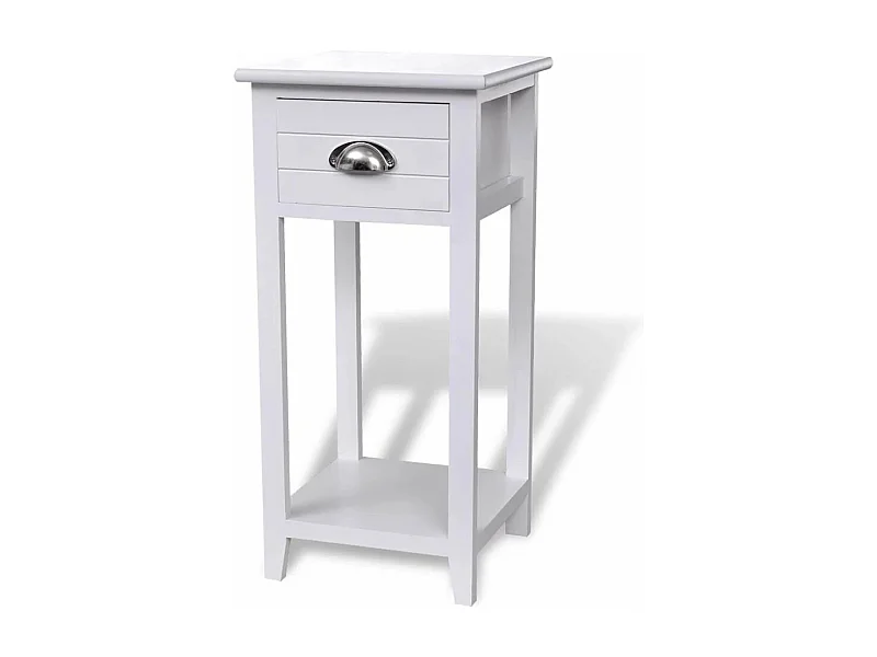 Comodino comodino cassettiera mobile camera da letto con 1 cassetto bianco 1402168