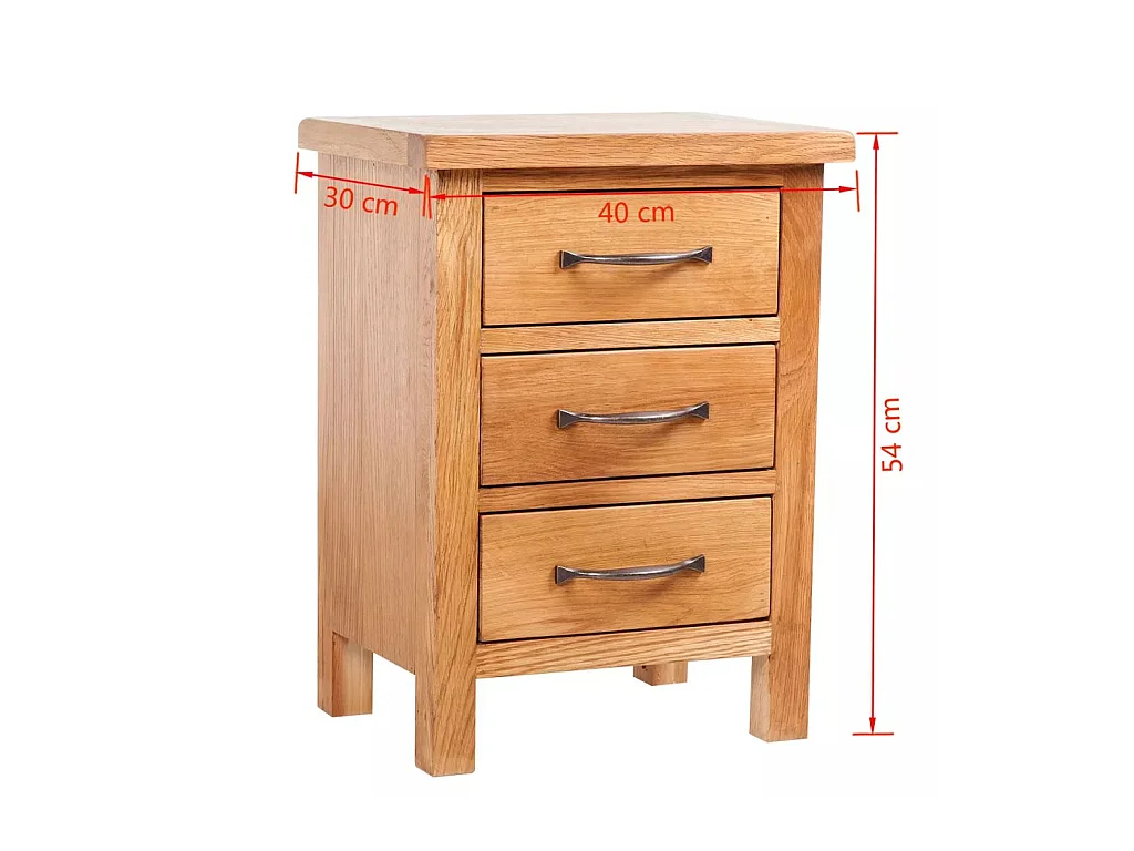 Table de nuit chevet bois beige 40 x 30 x 54 cm 1402169