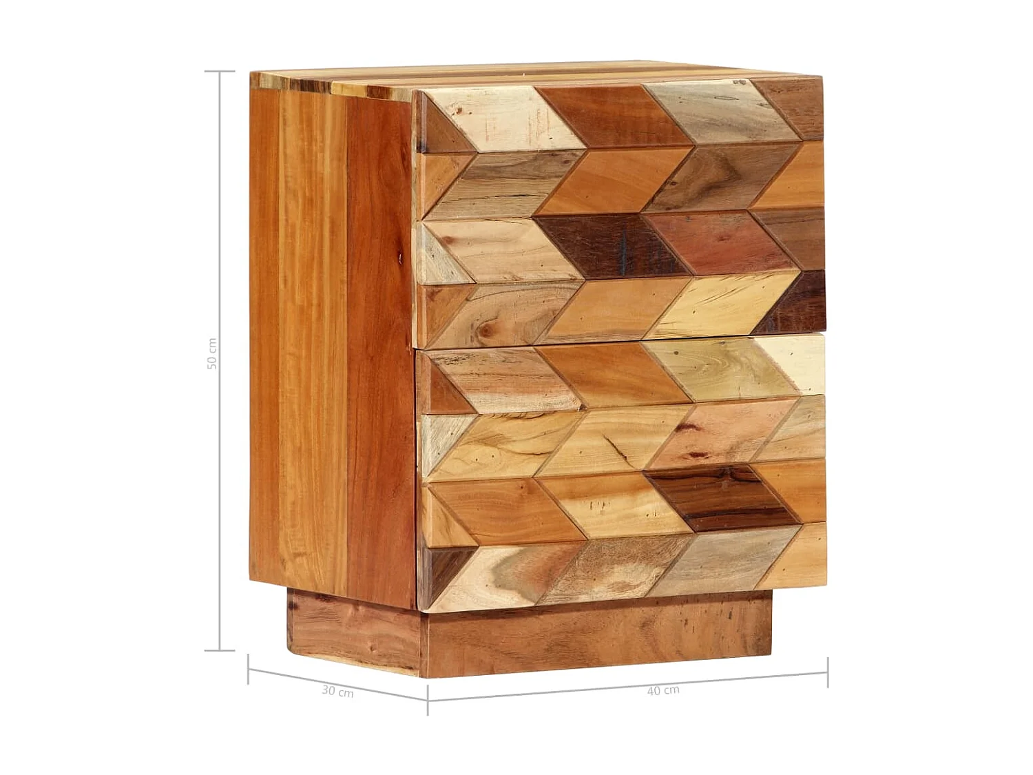 Mesita de noche cómoda armario muebles de dormitorio 40 x 30 x 50 cm madera maciza recuperada 1402039