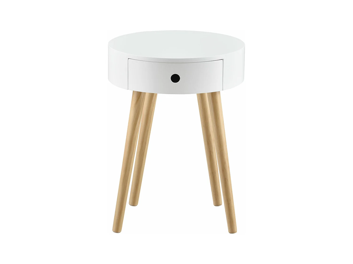 Petite table ronde avec effet bois blanche 38 x 38 x 50 cm 03_0003145