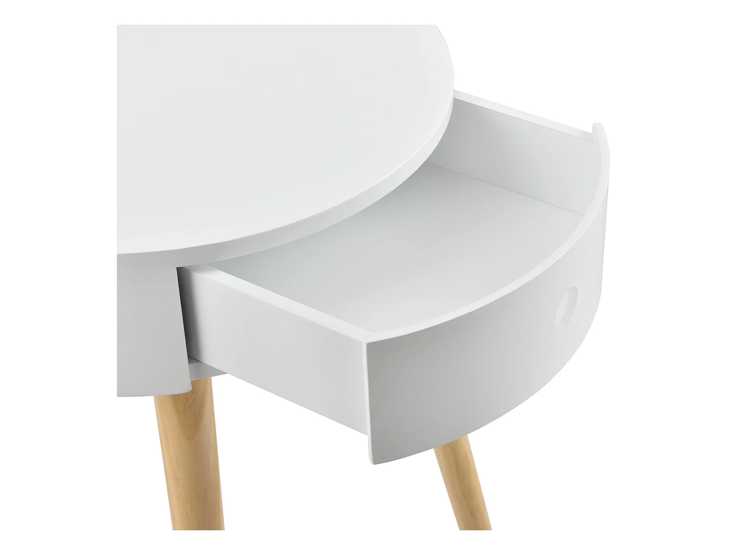 Petite table ronde avec effet bois blanche 38 x 38 x 50 cm 03_0003145