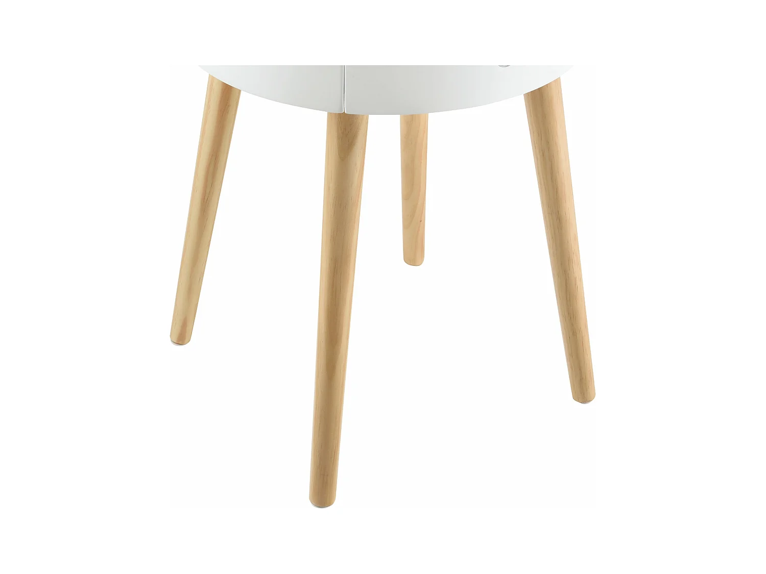 Petite table ronde avec effet bois blanche 38 x 38 x 50 cm 03_0003145
