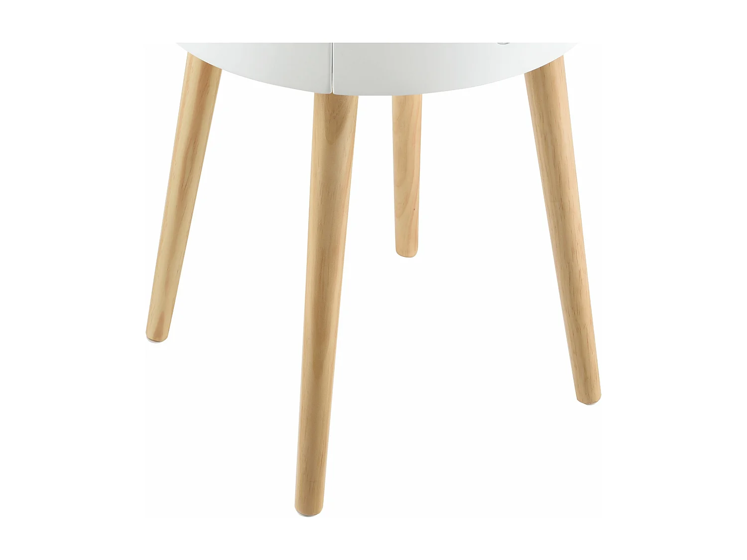 Mesa redonda pequena com cômoda mesa de cabeceira mesinha de cabeceira MDF lacado e pinho branco 50 x 38 x 38 cm 03_0003145