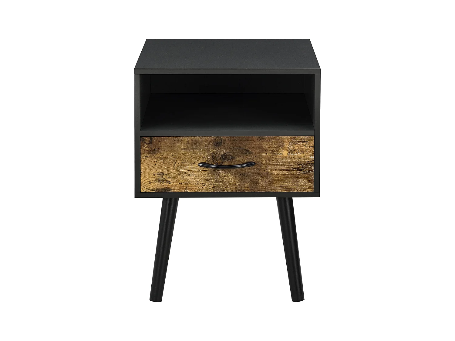 Comodino cassettiera con base a cassetti comodino con vano portaoggetti 57 cm nero 03_0006231