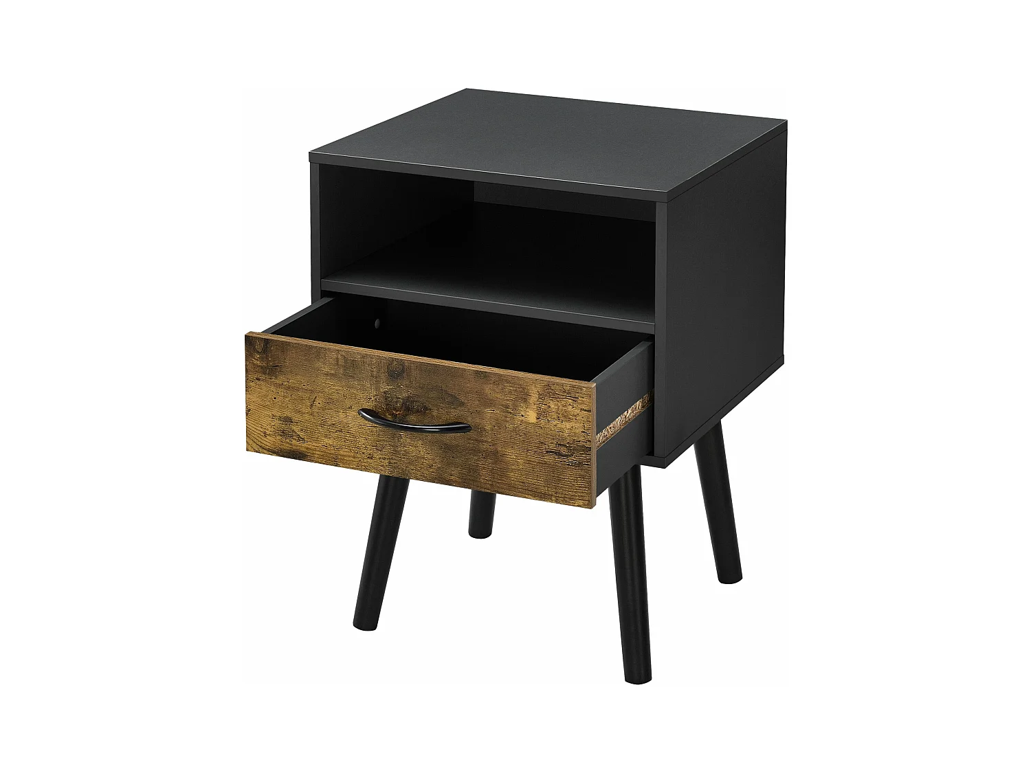 Mesita de noche cómoda con base de cajón mesita de noche con espacio de almacenamiento 57 cm negro 03_0006231