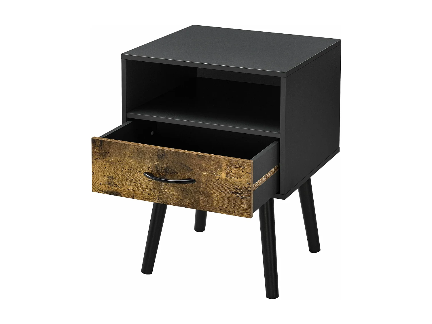 Mesita de noche cómoda con base de cajón mesita de noche con espacio de almacenamiento 57 cm negro 03_0006231