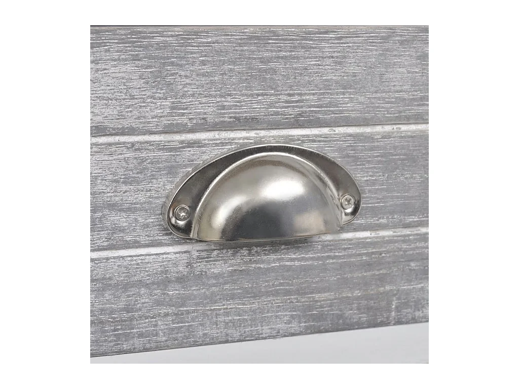 Mesita de noche cómoda mueble de dormitorio 2 piezas con 2 cajones gris y blanco 1402170