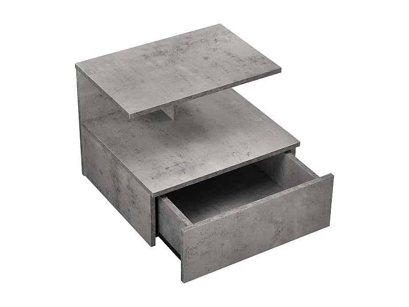 Mesita de noche con cajón de almacenamiento 40 cm gris 03_0000826