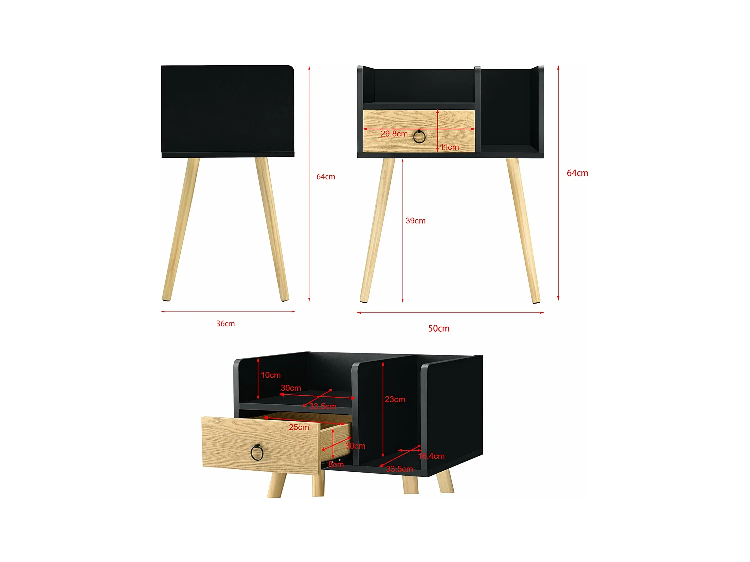 Table de chevet tiroir bois marron 50 x 36 x 64 cm 03_0004230