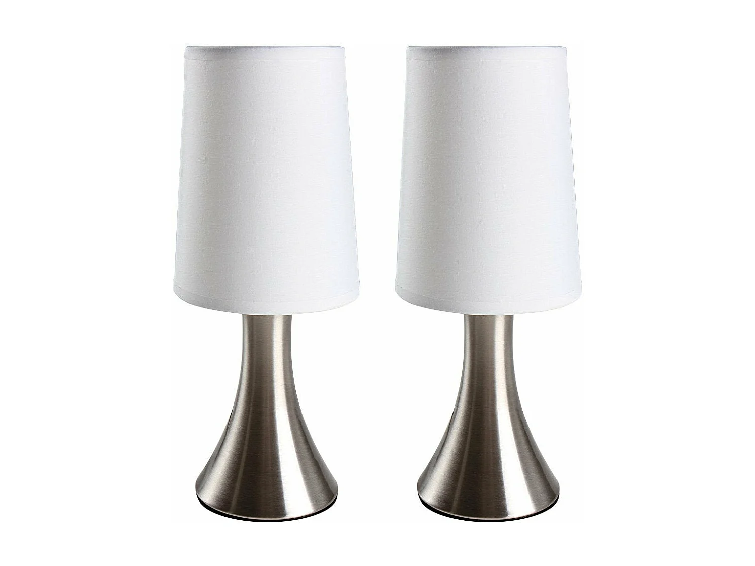 Juego de 2 lámparas de noche táctiles 3 intensidades iluminación dormitorio lámpara de mesa pantalla de tela moderna luz de lectura 29,5 cm 2401036