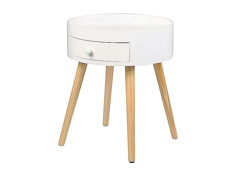 Table basse de chevet blanche 38 x 38 x 45.5 cm 19_0000175