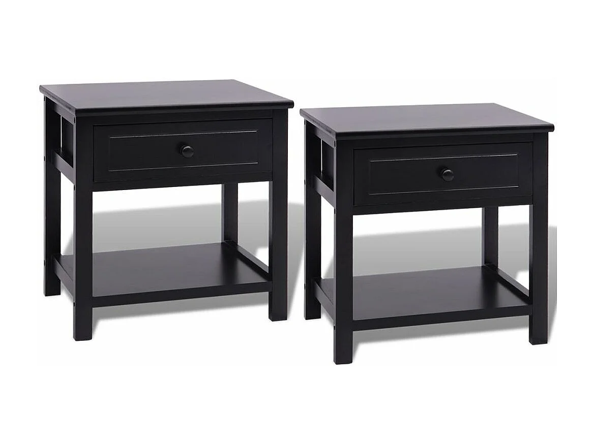 Lot de 2 tables effet bois noire 40 x 29 x 42 cm 1402045