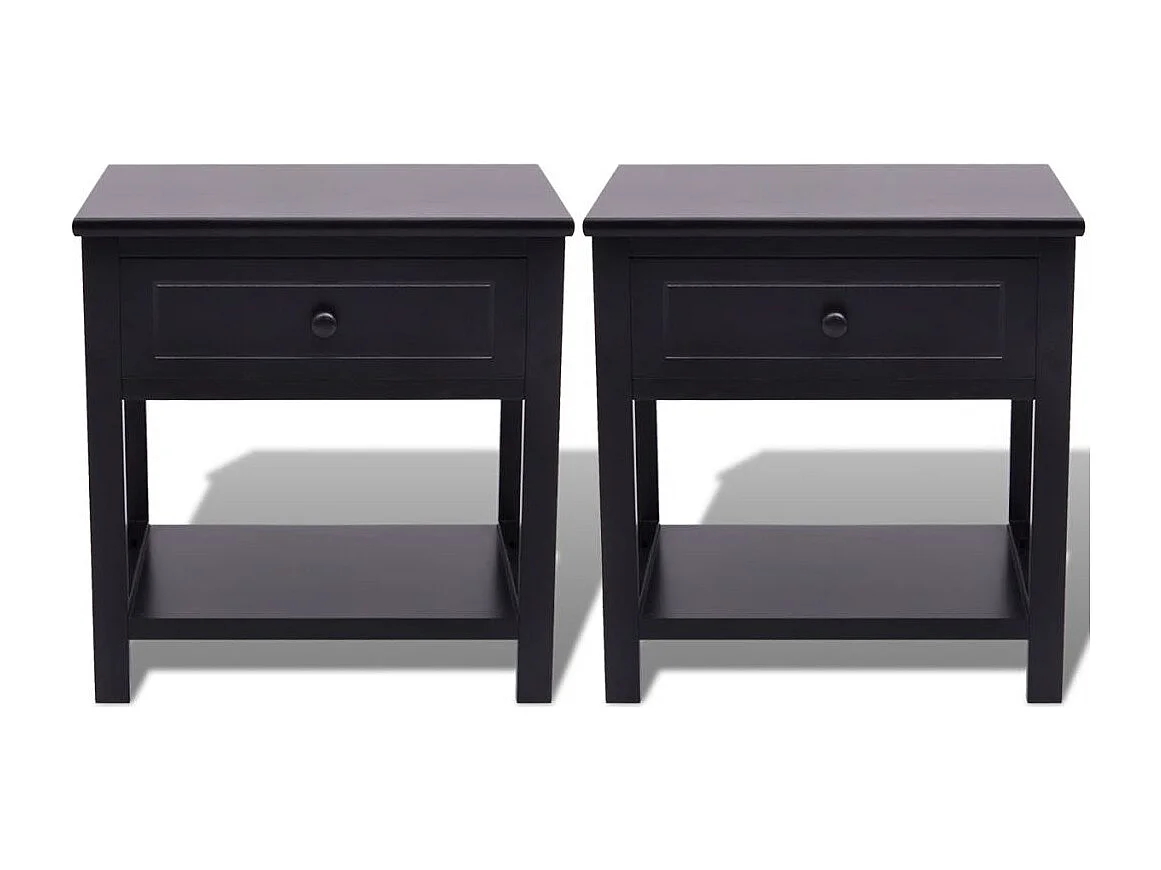Lot de 2 tables effet bois noire 40 x 29 x 42 cm 1402045