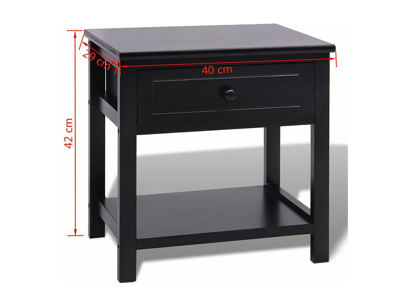 Lot de 2 tables effet bois noire 40 x 29 x 42 cm 1402045