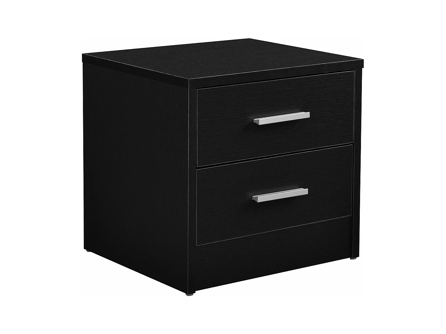 Mesita de noche mesita de noche 2x cajones elegante aglomerado de melamina negro 38 x 34 x 37 cm 03_0004192