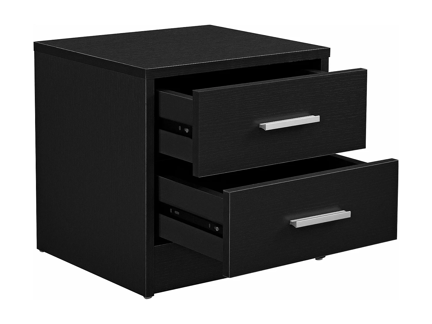 Mesita de noche mesita de noche 2x cajones elegante aglomerado de melamina negro 38 x 34 x 37 cm 03_0004192