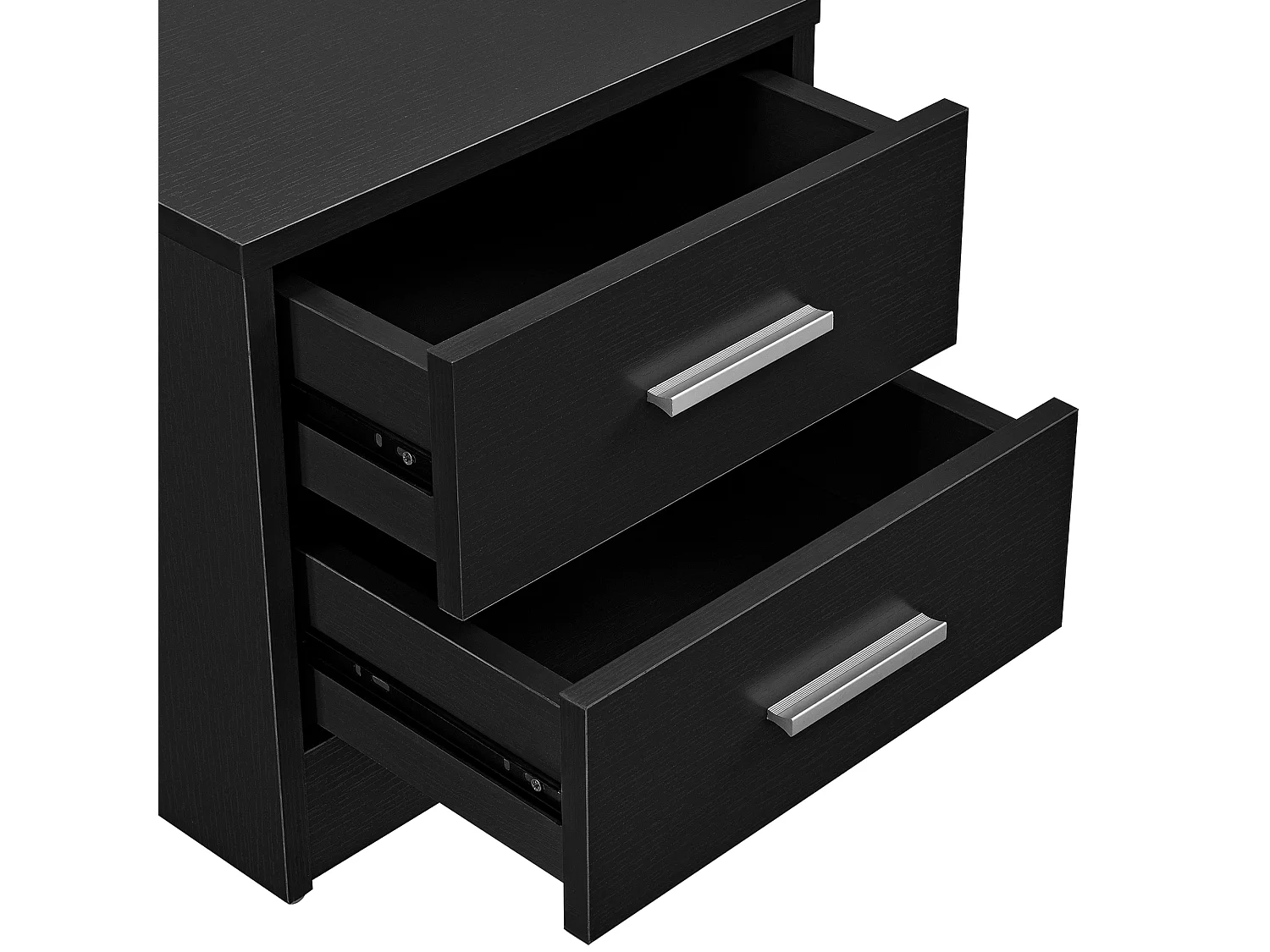 Mesita de noche mesita de noche 2x cajones elegante aglomerado de melamina negro 38 x 34 x 37 cm 03_0004192