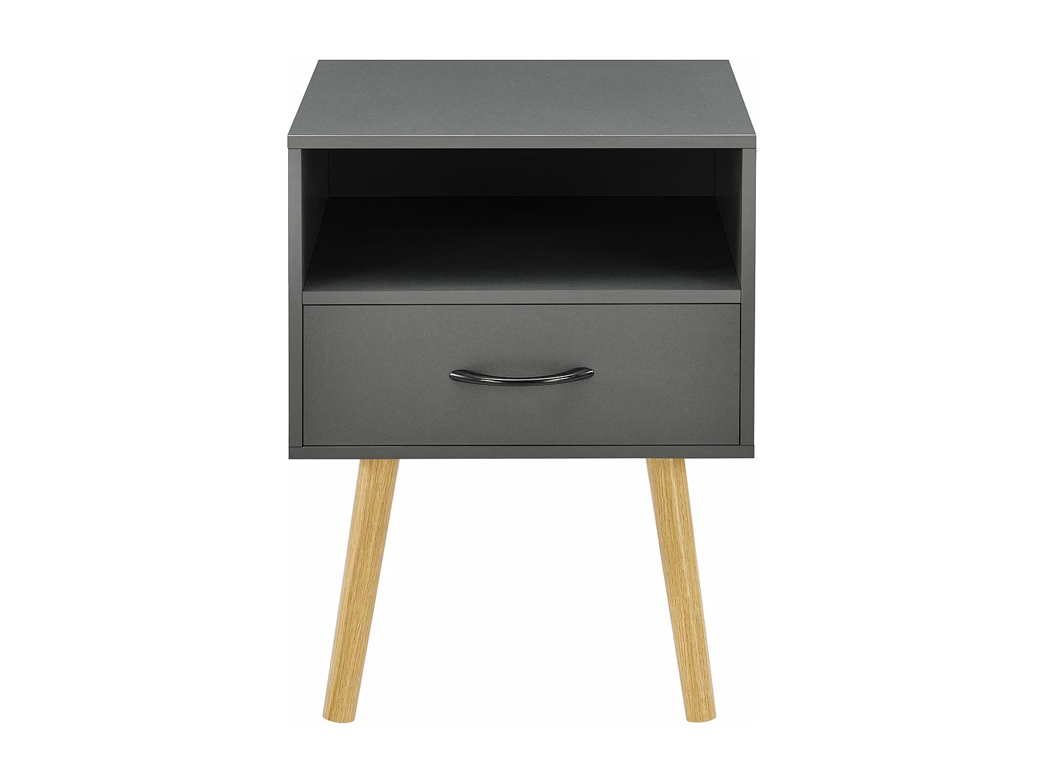 Mesita de noche cómoda con mueble bajo con cajones y espacio de almacenamiento 57 cm gris oscuro 03 0006230