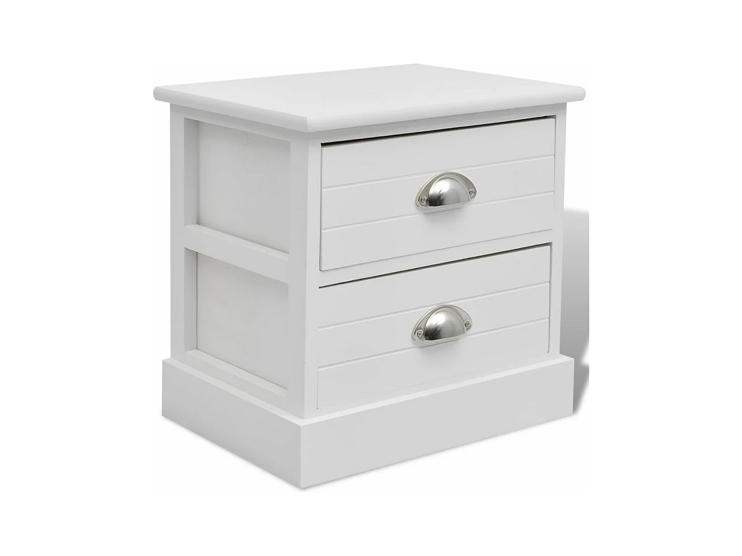 Mesita de noche, cómoda, mueble de dormitorio, blanco 1402078