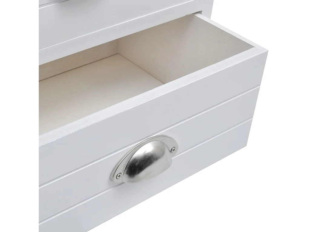 Mesita de noche, cómoda, mueble de dormitorio, blanco 1402078