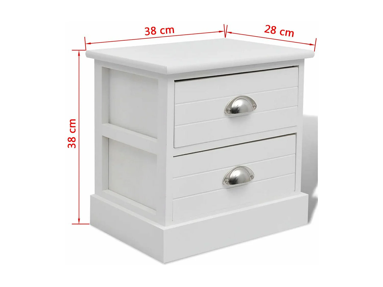 Mesita de noche, cómoda, mueble de dormitorio, blanco 1402078