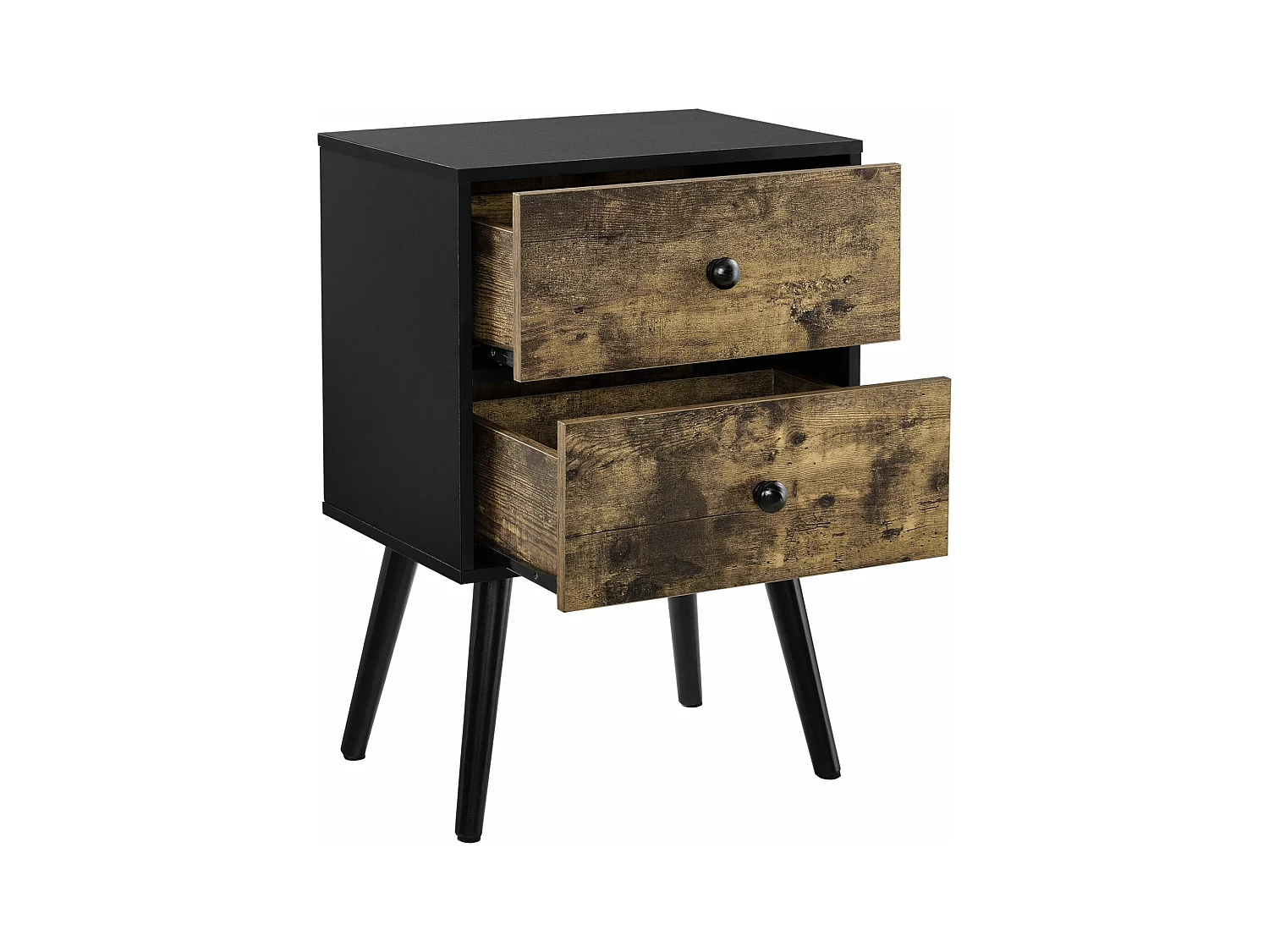 Table chevet 2 tiroirs bois marron 40 x 29.5 x 60 cm 03_0003140