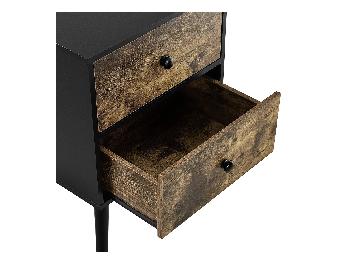 Table chevet 2 tiroirs bois marron 40 x 29.5 x 60 cm 03_0003140