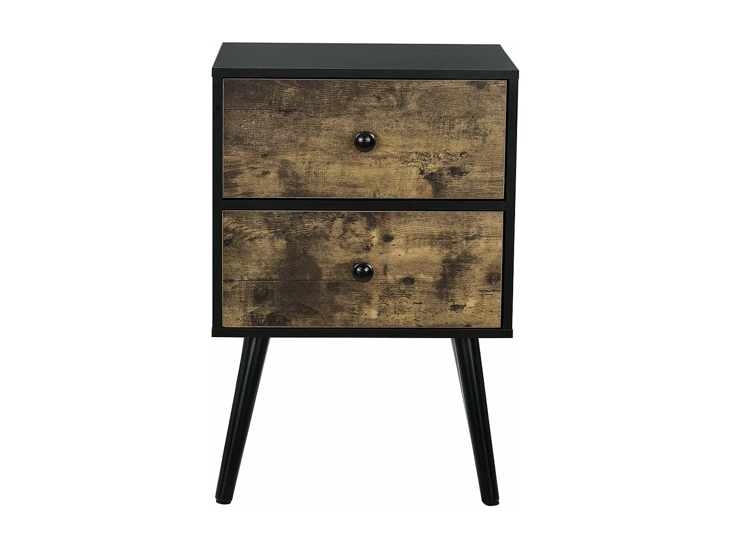 Table chevet 2 tiroirs bois marron 40 x 29.5 x 60 cm 03_0003140