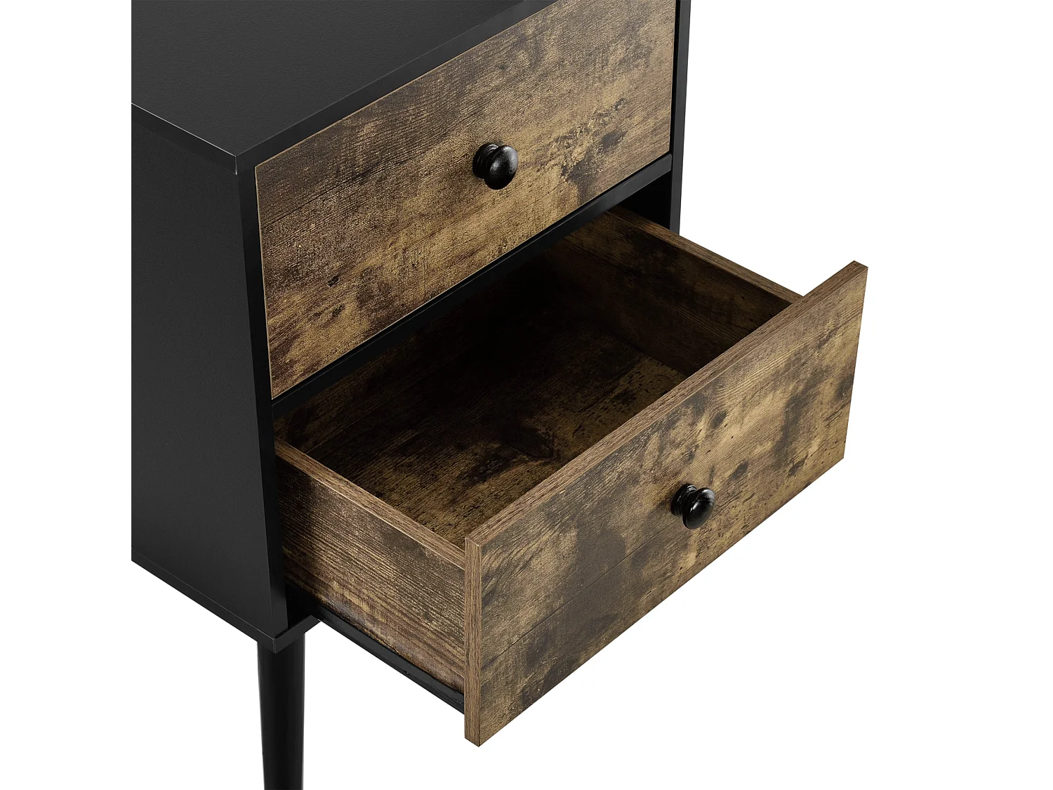 Table chevet 2 tiroirs bois marron 40 x 29.5 x 60 cm 03_0003140